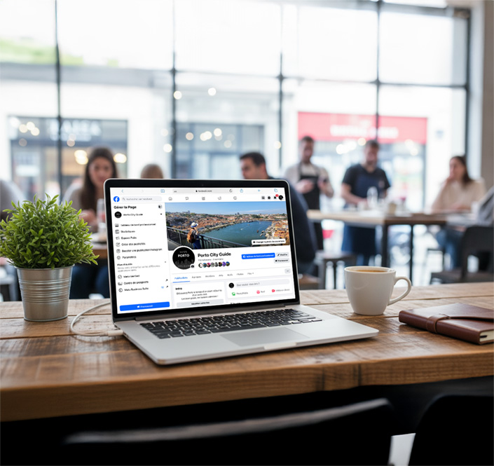 Réseaux Sociaux Guide Touristique sur ordinateur
